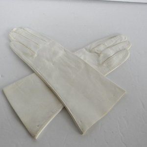 MAX MAYER'S MADE IN ITALY VINTAGE WHITE GENUINE LEATHER WM'S DRESS GLOVES SZ 6